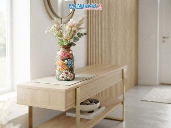 Bình Hoa Gốm Bát Tràng Vẽ Hoa Diên Vĩ