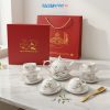 Bộ bình trà dáng bưởi hoa đào
