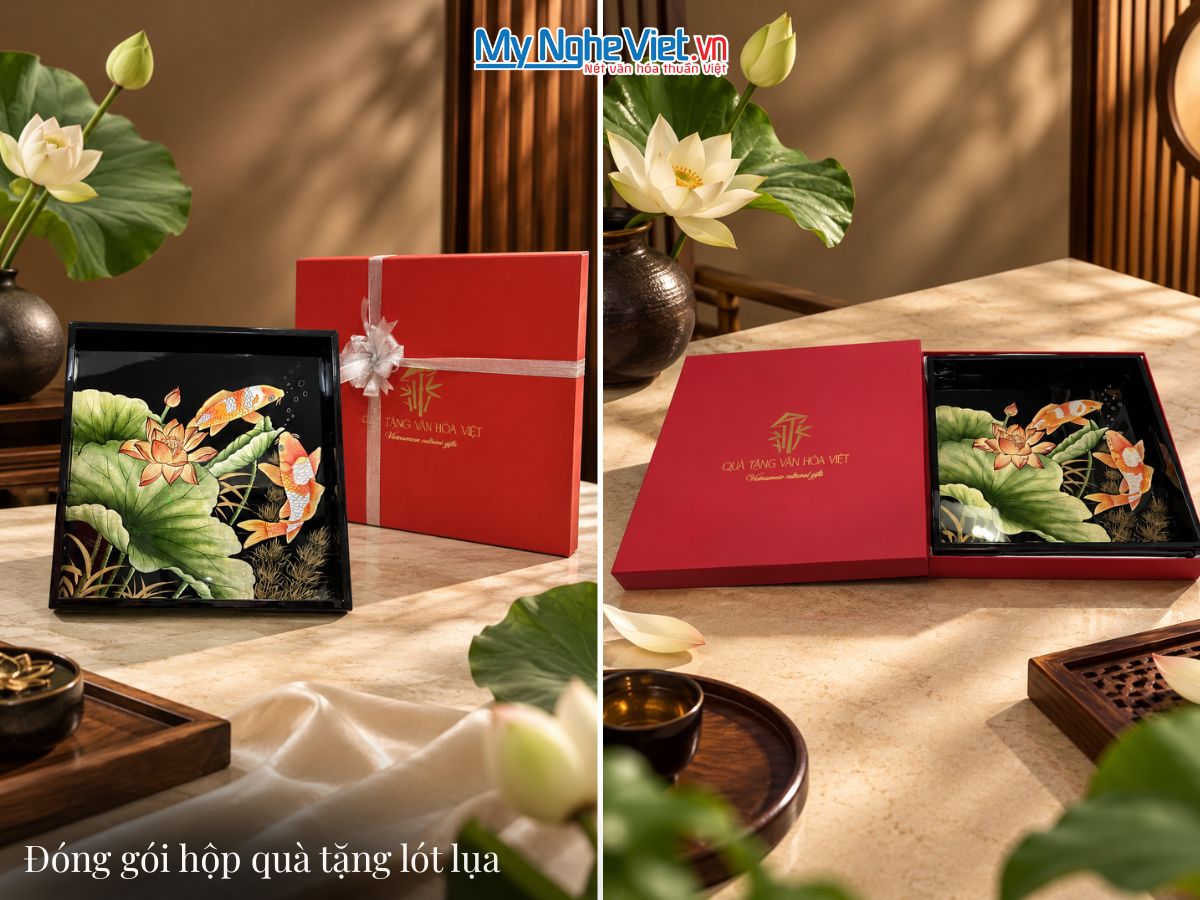 Đóng gói khay sơn mài