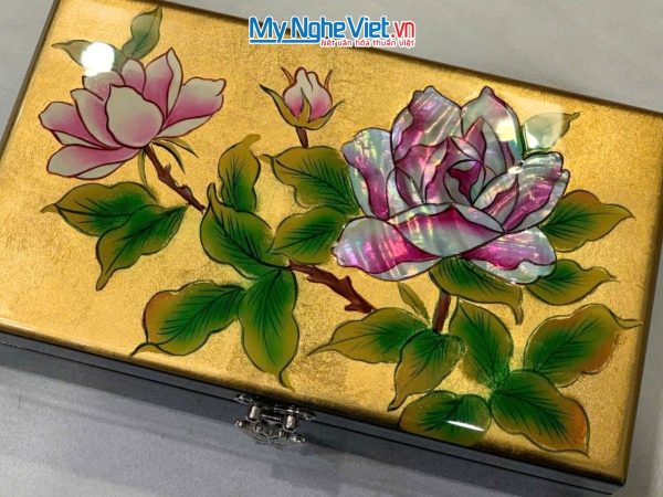 Hộp đựng trang sức sơn mài vẽ tay
