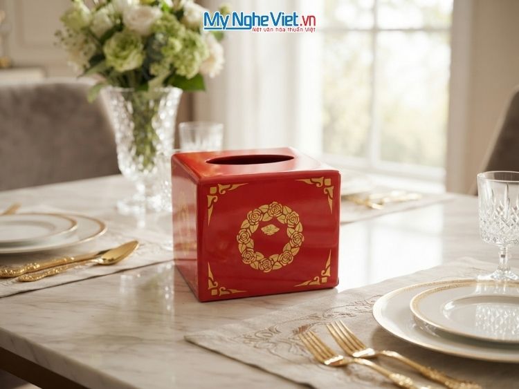 Hộp khăn giấy sơn mài