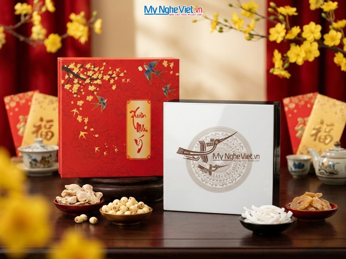 Hộp mứt tết sơn mài