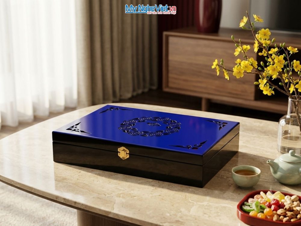Hộp mứt tết sơn mài