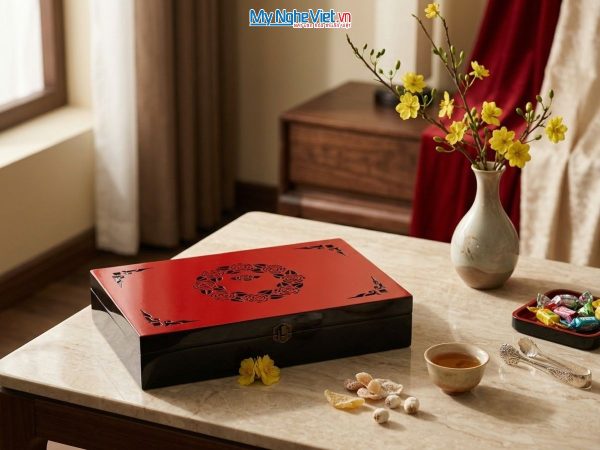Hộp mứt tết sơn mài