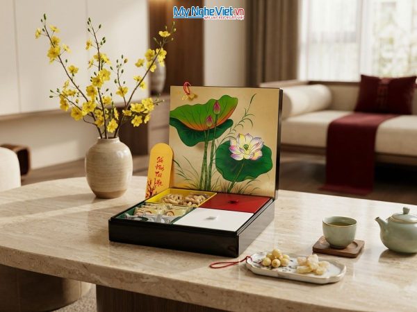 Hộp mứt tết sơn mài