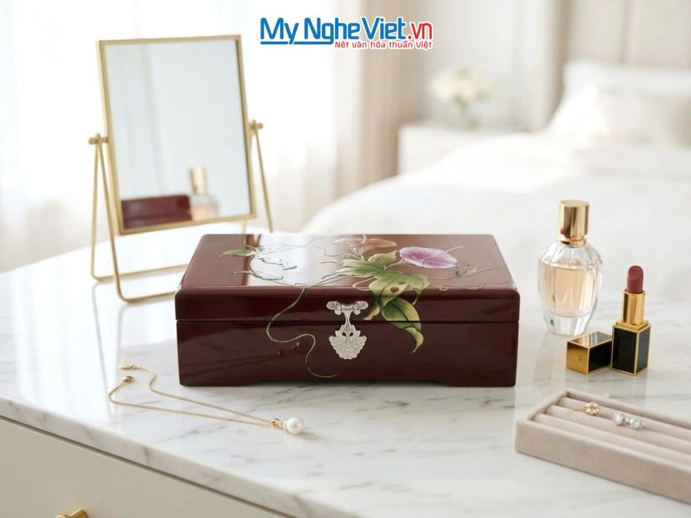 Hộp trang sức sơn mài vẽ tay