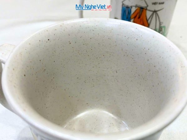 Set Quà Tặng 2 Ly Sứ Men Tấm Vẽ Cô Gái Áo Dài