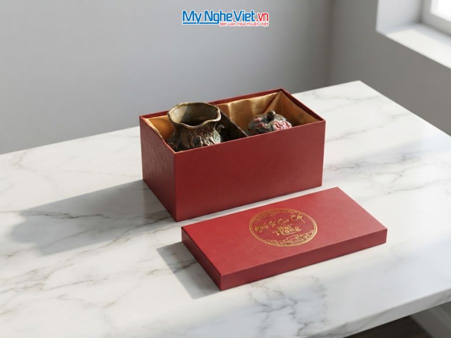 Set Quà Tặng Bình Hoa Và Hũ Mứt Gốm Bát Tràng Vẽ Hoa Hồng