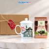 Set Quà Tặng Ly Sứ Phong Cảnh Phố Cổ Việt Nam & Trà Olong Cao Cấp