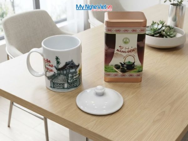Set Quà Tặng Ly Sứ Phong Cảnh Phố Cổ Việt Nam & Trà Olong Cao Cấp