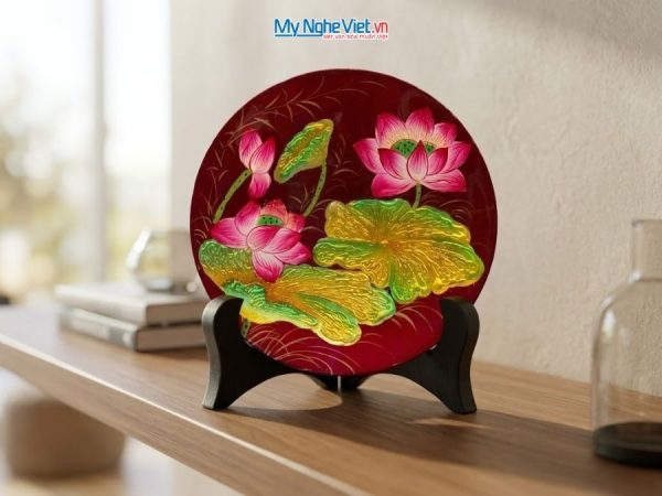 Tranh Đĩa Hoa Sen Cao Cấp