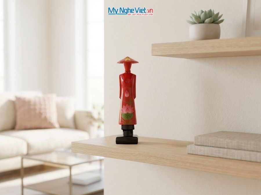 Tượng Cô Gái Áo Dài Hoa Sen Cao Cấp