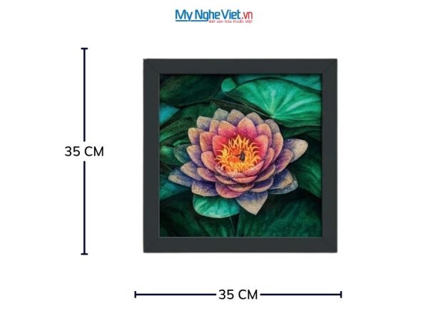 Tranh Sơn Mài Hoa Sen Hồng Cẩn Trứng