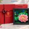 Tranh Sơn Mài Hoa Sen Hồng Cẩn Trứng