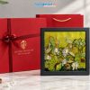 Tranh Sơn Mài Hoa Sen Dát Bạc Nền Vàng